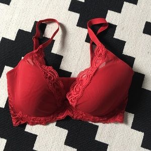 Natori Feathers red 32D bra